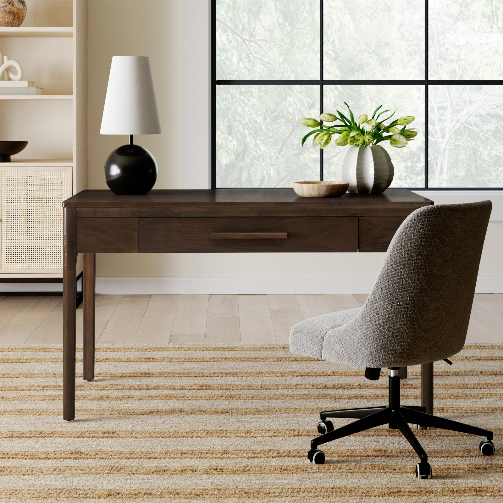 Godina 48 " Pine Writing Desk, Brown