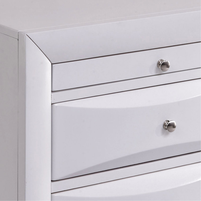 Table de chevet blanche à 2 tiroirs - Ajoutez de l'élégance à votre chambre à coucher, Blanc