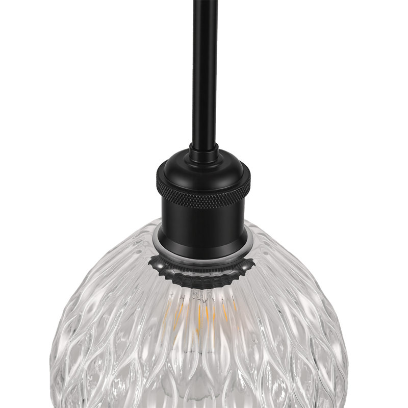 Luminaire suspendu simple avec abat-jour en verre