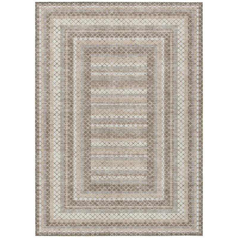 Tapis intérieur / extérieur lavable taupe et ivoire 10 pi x 14 pi