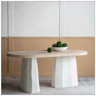 Yareni 71" Oval Dining Table with Magnesium Base by Foundry Select