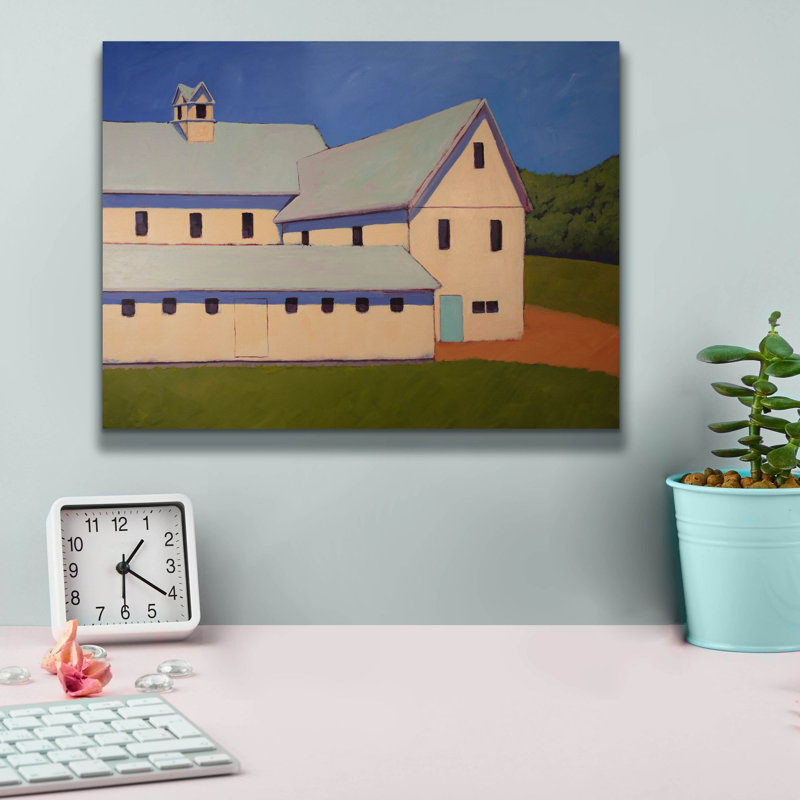 Art mural sur toile, "Ferme laitière" par Carol Young, H 12 po x l 16 po