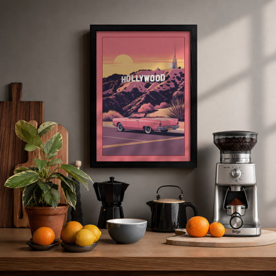 Vintage Road to Hollywood Retro - Framed Print