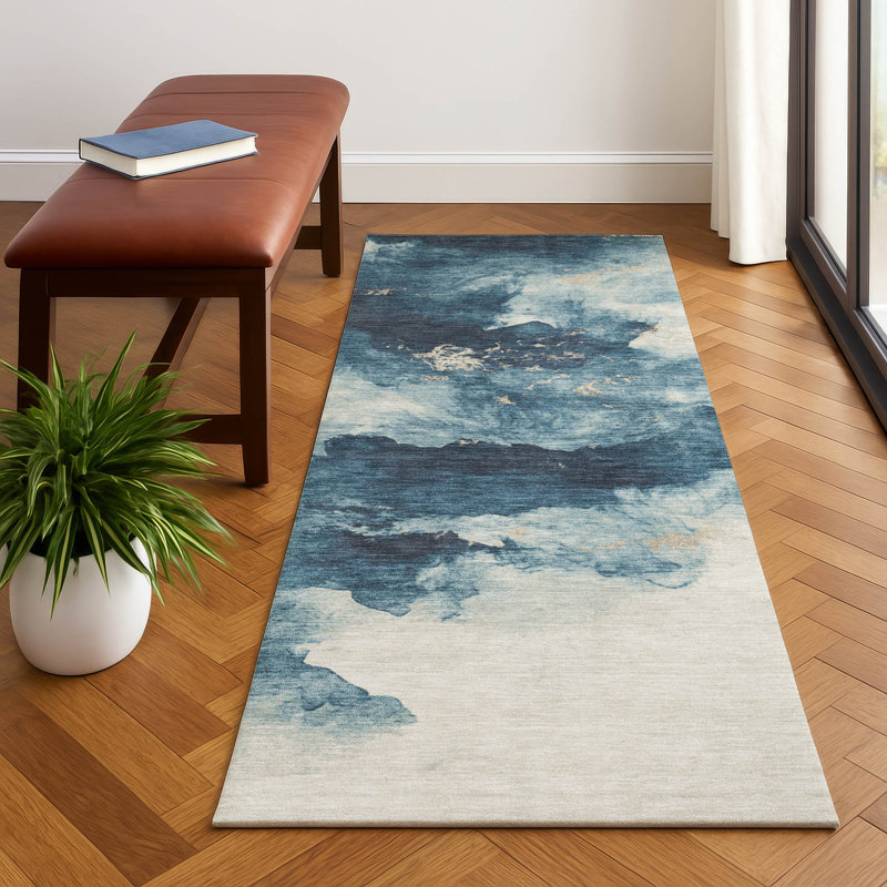 Premium Machine Washable Jacquez AMF1801 Modern Rug, Runner 2'3" x 7'6"