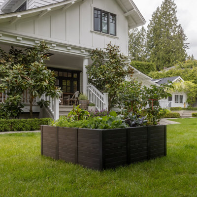 Lit de jardin surélevé pour terrasse ou patio 48 po x 48 po Tierra Verde, noir