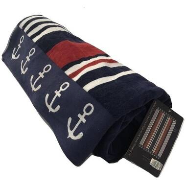 U.S. Polo Assn. Striped Multicolor Lofty Cotton Beach Towel - East Coast Stripe