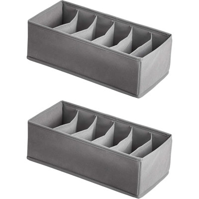 Sous-vêtements, organisateurs de tiroir de commode, paquet de 2, gris