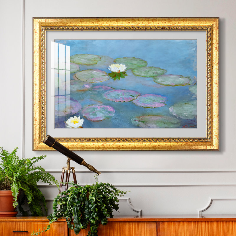 Nymphéas, 1897-1899 - Claude Monet - Estampe encadrée sur mesure, Dimensions intérieures 24 po x 34 po, Framed Print with Mat