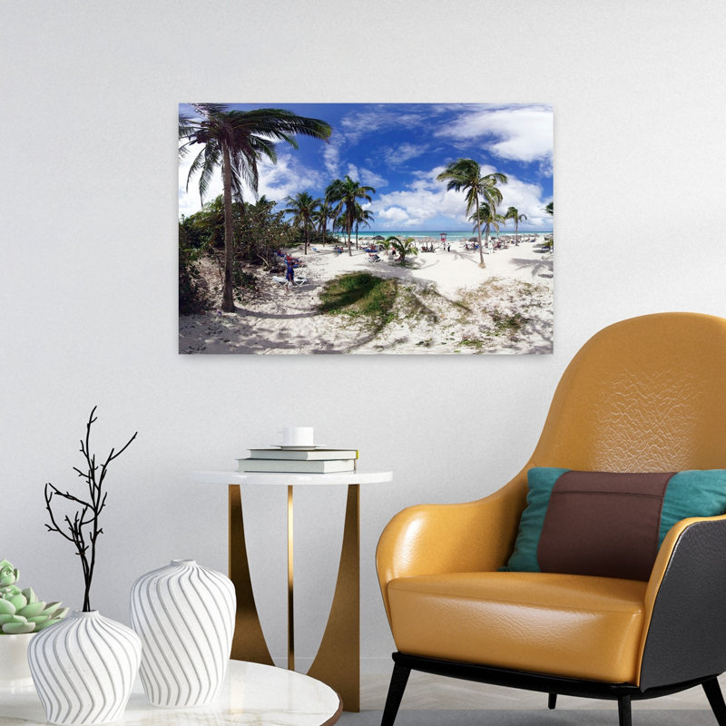 Palmiers, Varadero, Cuba, paysage abstrait, art mural, H 16 po x l 24 po
