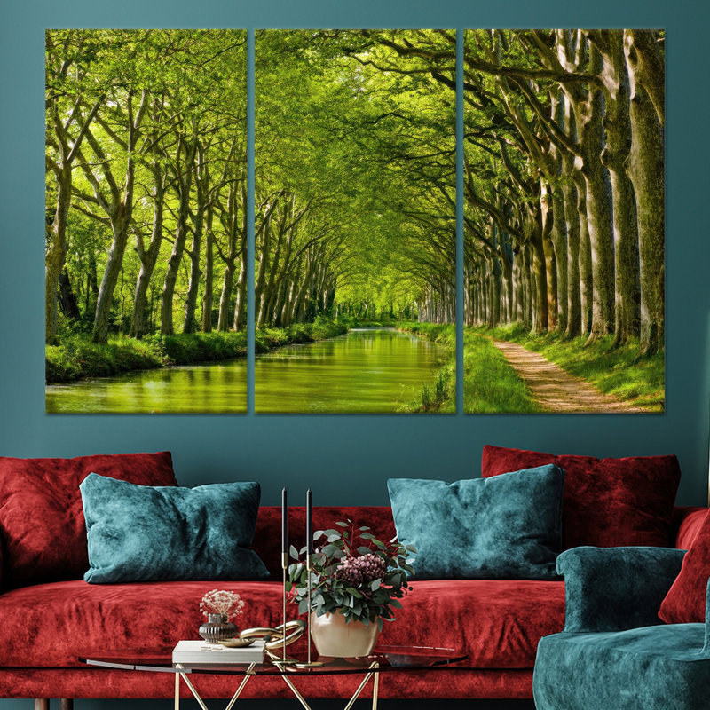 Œuvre imprimée sur toile: canal vert, toile tendue 3P, 47,2 po H x 70,9 po l