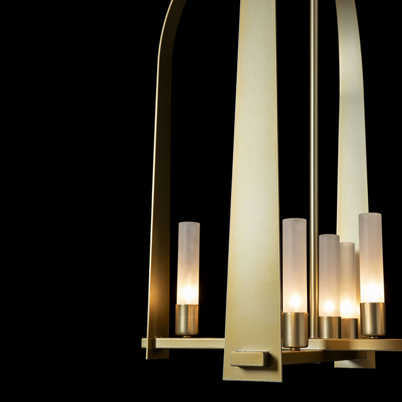 Triomphe 8 - Light Lantern Geometric Chandelier, Modern Brass