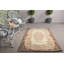Tapis brun antique à motif floral turc Oushak idéal pour la cuisine - Article 10282