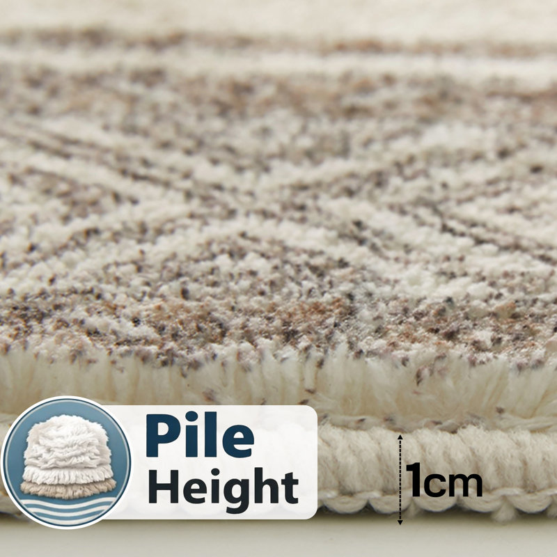 Oriental Machine Tufted Shag Area Rug, Rectangle 60 x 110 cm