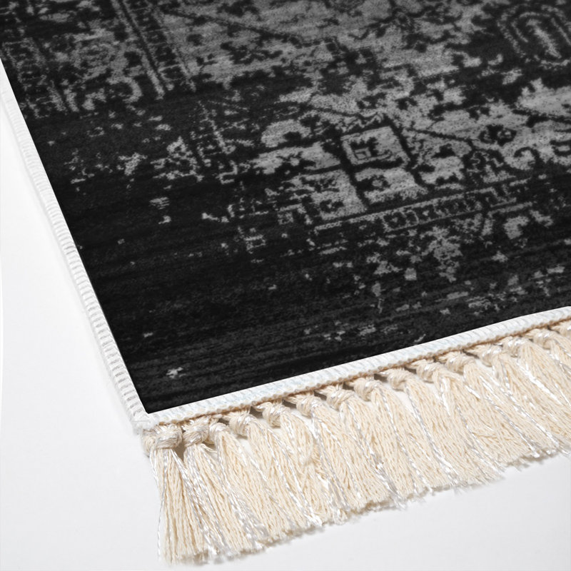 Tapis noir / gris Millie, Rectangle 3 pi 11 po x 5 pi 11 po
