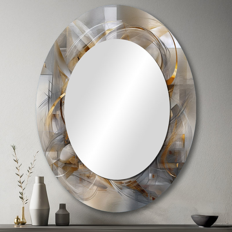 Miroir mural gris et gris, 43 po x 33 po
