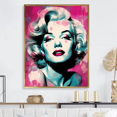Magenta Monroe Popart Portrait - femme, impression d'art mural_105801