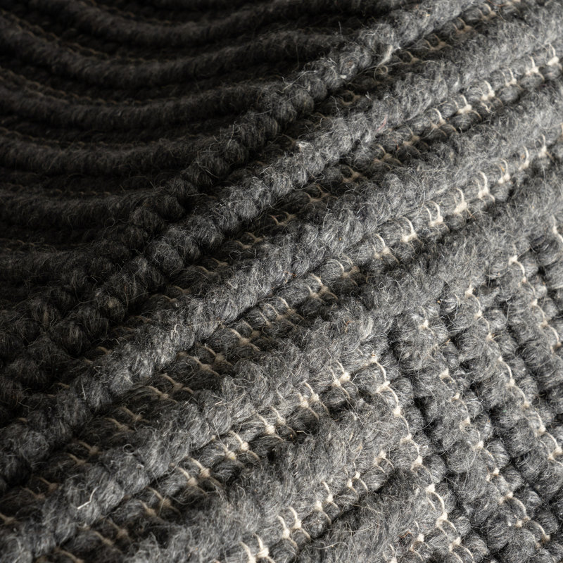 Dorene Contemporary High-Low Striped Wool Area Rug, Rectangle 8'6" x 11'6"