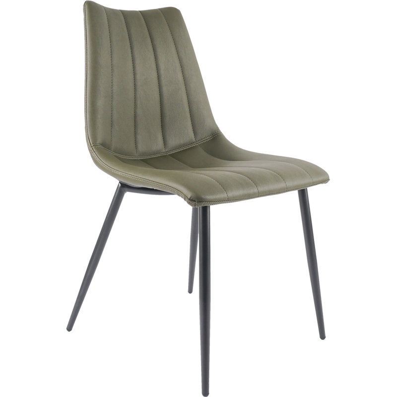 Finnigan Upholstered Dining Chair, Light Green Faux Leather