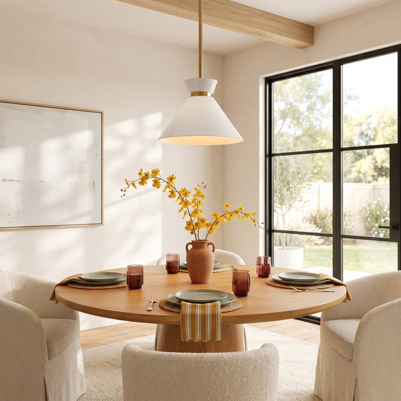 Rafaella 1 - Light Single Pendant, 5.625" H x 8" W x 8" D, Brushed Gold