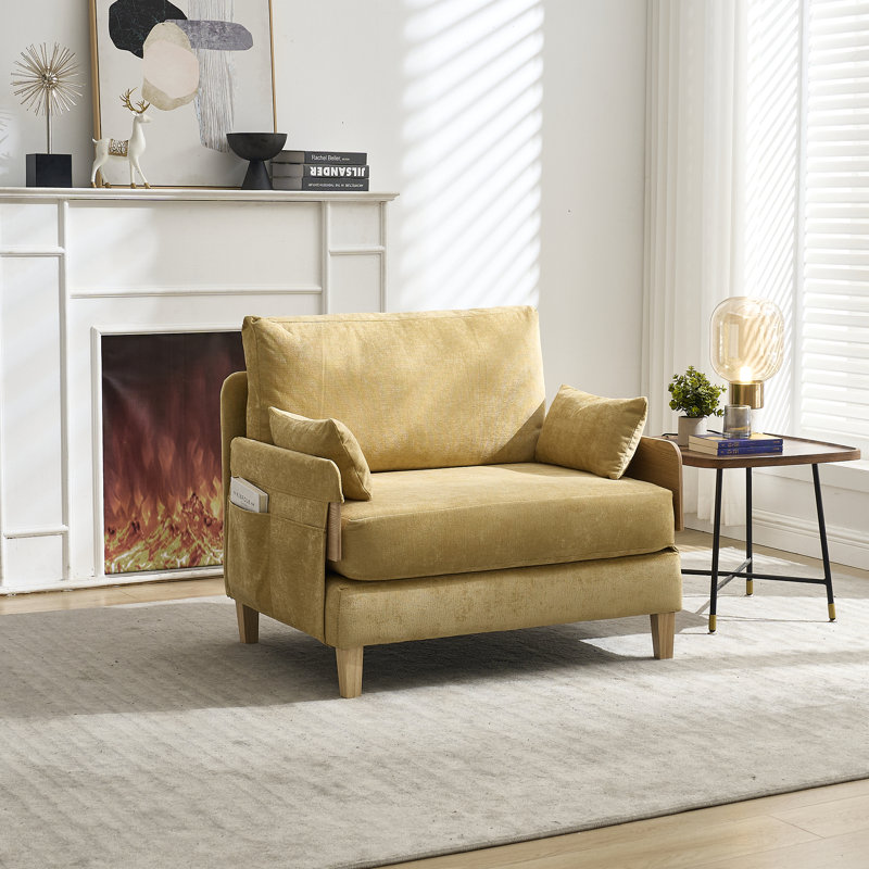 Canapé-lit pliable inclinable, canapé-lit convertible 3-en-1, Jaune