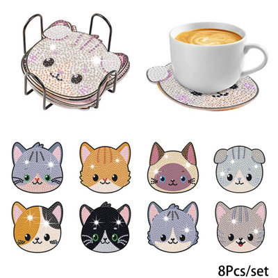 Ensemble de sous-verres fantaisie avec support