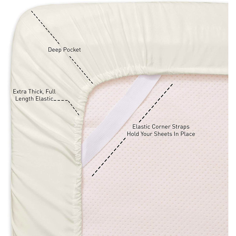 Microfiber Sheet Set, California King Sheet Set with 2 Pillowcases, Ivory