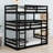 Detachable 3-Tier Bunk Bed Featuring Dual Staircases And Safety Guardrails-12387706
