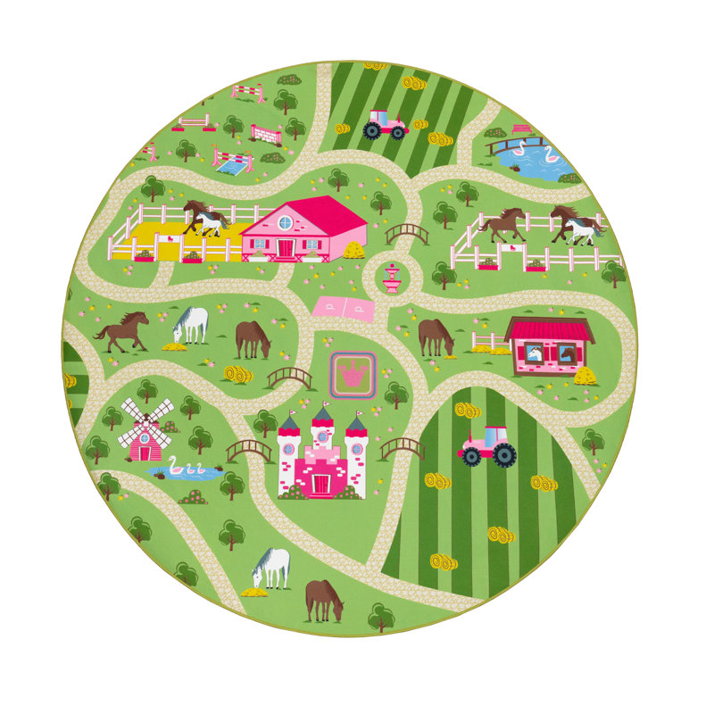 Bohdalice Green Rug, Round 200cm