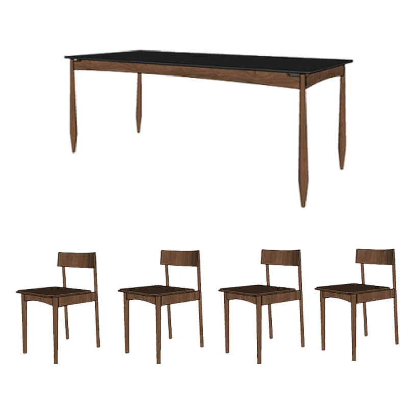 Rectangular family dining table, 29.53"H x 62.99"L x 33.46"W