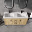 Meuble-lavabo autoportant avec double lavabo, porte à fermeture douce et tiroir