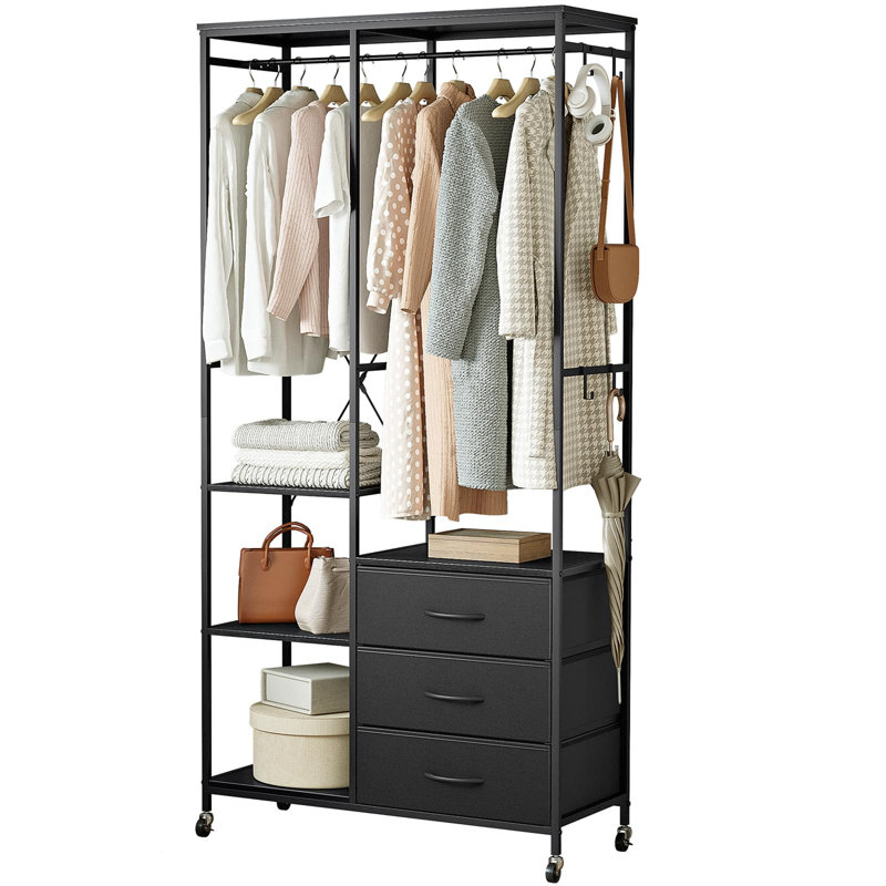 84cm Rolling Clothing Rack, Black