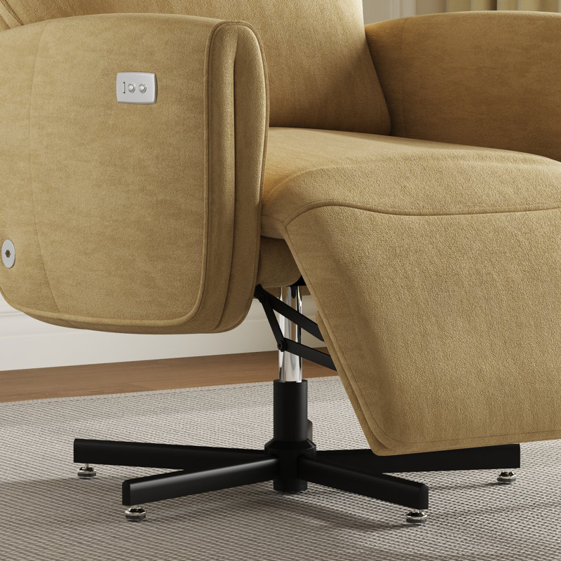 Fauteuil d'appoint multifonctionnel en velours, pivotant à 360 °, jaune, pour le bureau à domicile