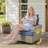 14- Person Rattan Outdoor Seating Group With Swivel Rockers and Fire Pit Table-610461477