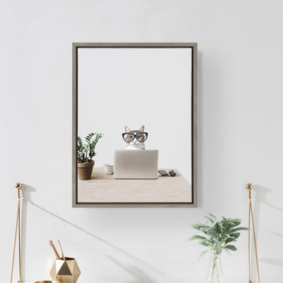  Sylvie I’M Cathy, I Work In Accounting Framed Canvas By The Creative Bunch Studio 18X24 Grey