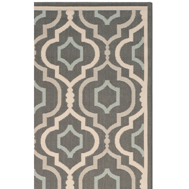 Courtyard Performance Geometric Rug, Square 6'7"