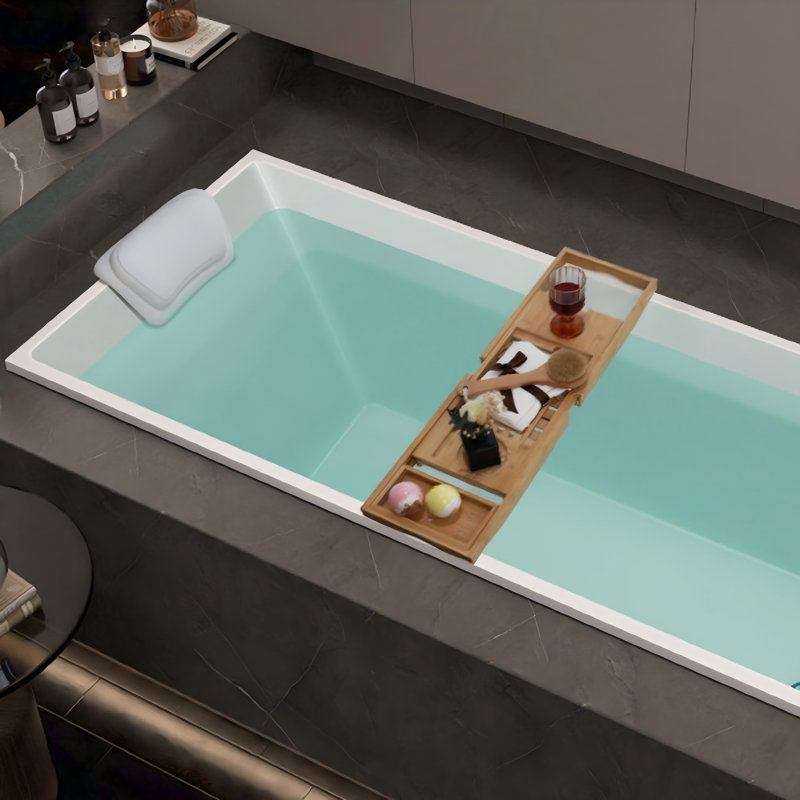 Baignoire encastrée rectangulaire 39,37 po x 27,56 po encastrée en acrylique, 23.62" H x 27.56" W x 39.37" L
