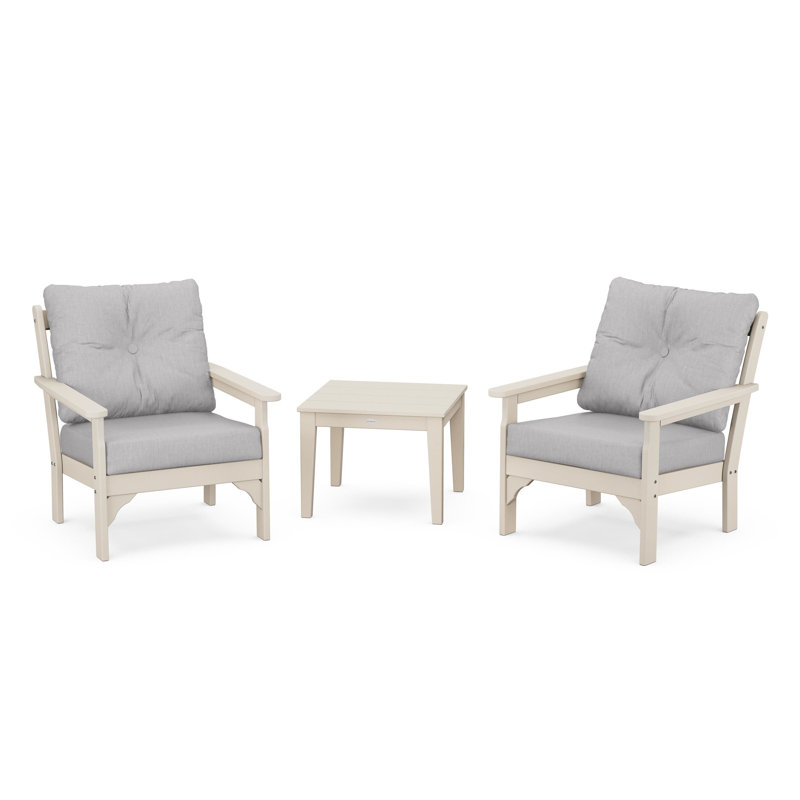 Vineyard 3-Piece Deep Seating Set, Granite, Sand