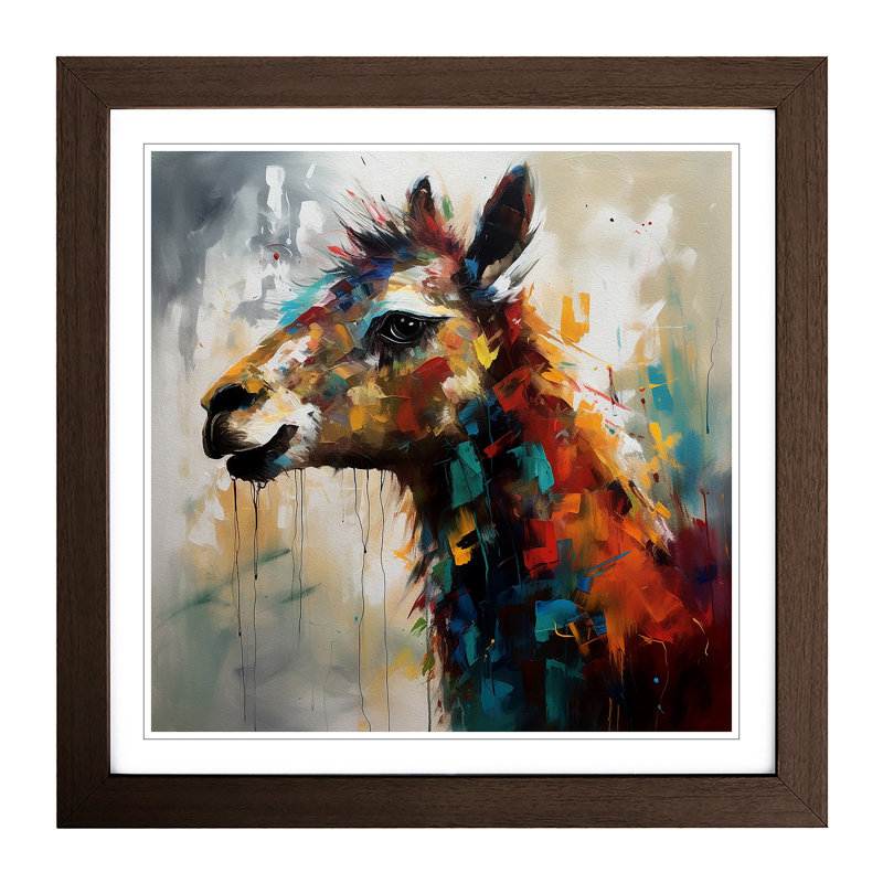 Llama - Framed Print, Walnut