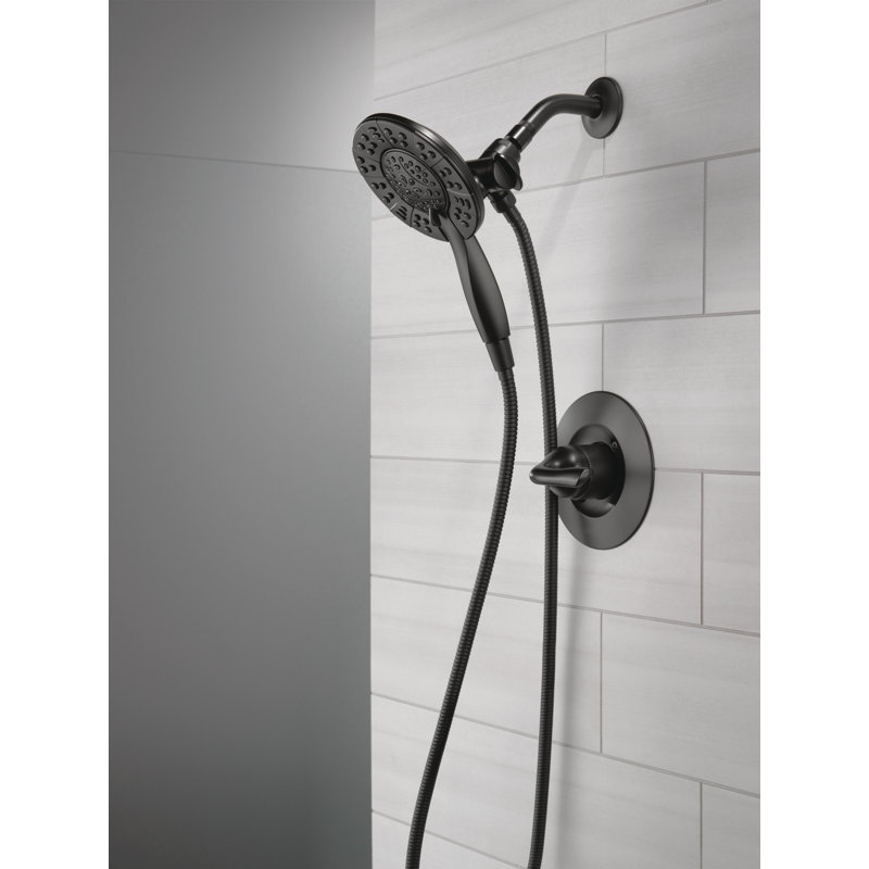 Arvo Single-Function Shower Faucet Set, Shower Trim Kit with In2ition Dual Shower Head and Valve, Matte Black