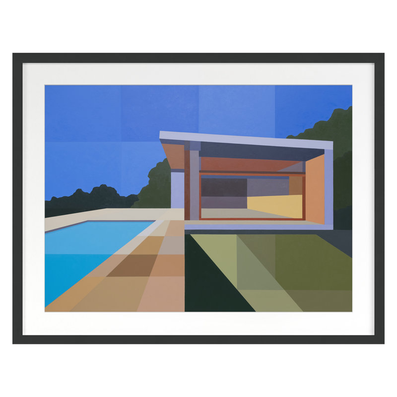 Pool House Print by Burgess, Andy, 25" H x 32" W, Black