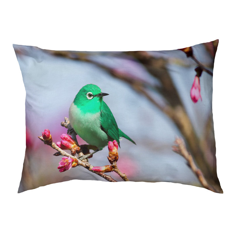 Coussin stylisé oiseau Burien, L 42 po x l 52 po, Noir