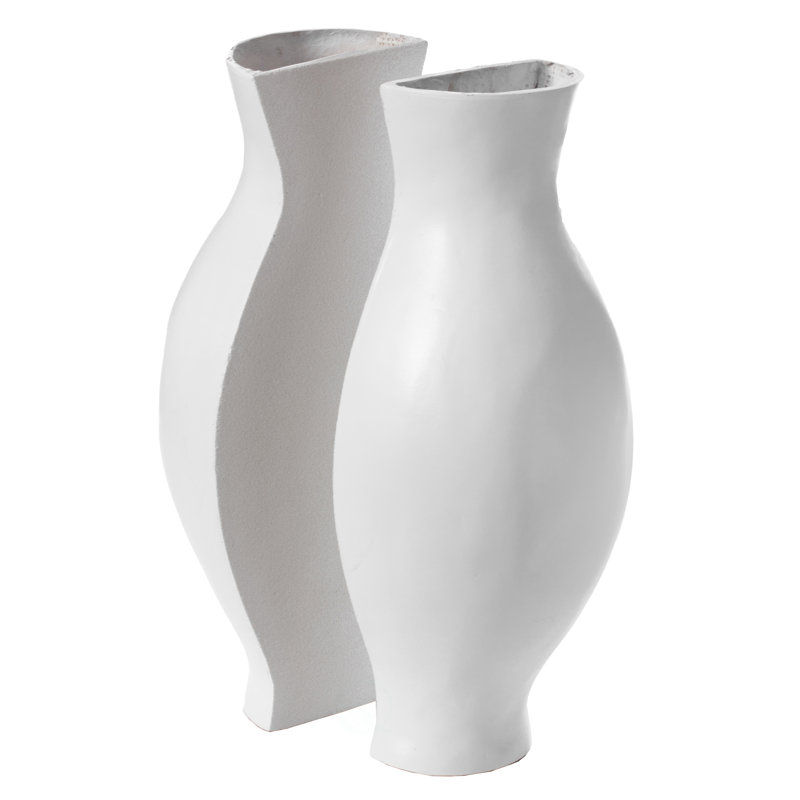 Ensemble de 2 vases de sol décoratifs en duo - noir, Blanc