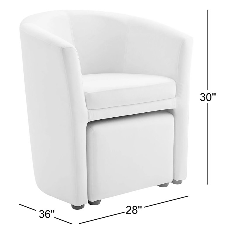 Divulge Performance Velvet Arm Chair and Ottoman Set by Modway, Navy