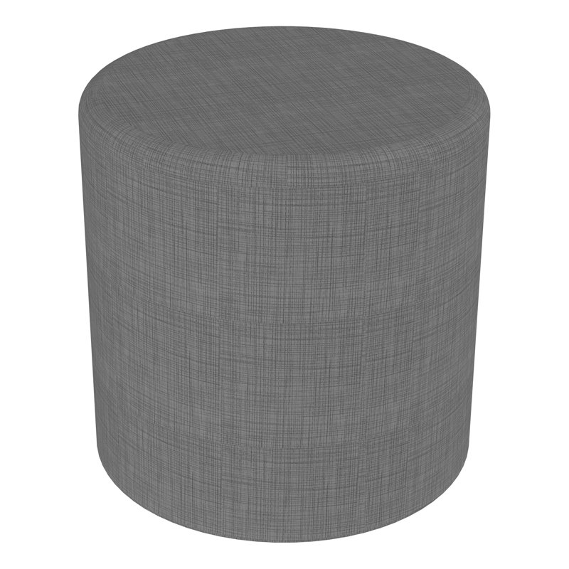 Nicholas Flexible Learning Modular Soft Seating Circle Ottoman for Classrooms and Common Spaces, Grey Crosshatch, No