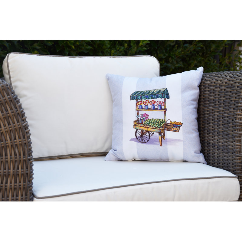 Housse et insert pour coussin carré Farmer Market, 20 po x 20 po, Bleu pâle