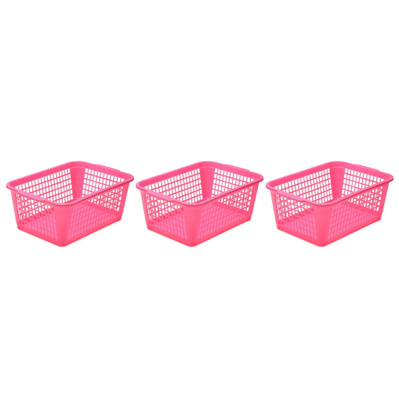 Panier de plastique, 14 x 12 x 14, Rose, 3