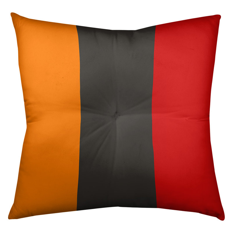  Coussin de sol touffeté, 26 po x 26 po, Côté orange / Milieu étain