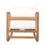 Ensemble d'extérieur en bois d'acacia: 2 fauteuils club + table d'appoint à lattes rustiques
