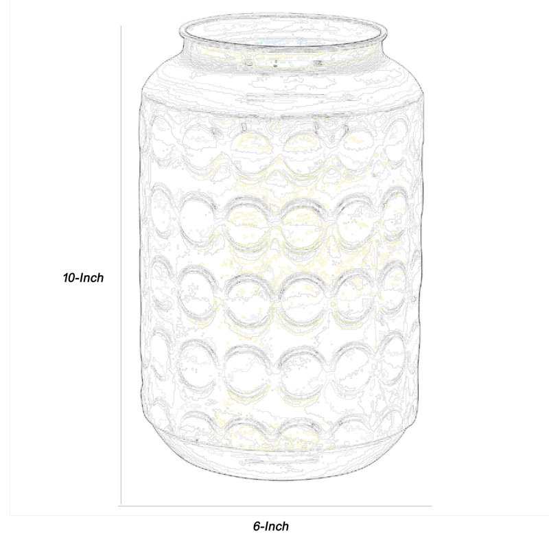 Siguna White Metal Table Vase, 10" H x 6" W x 6" D