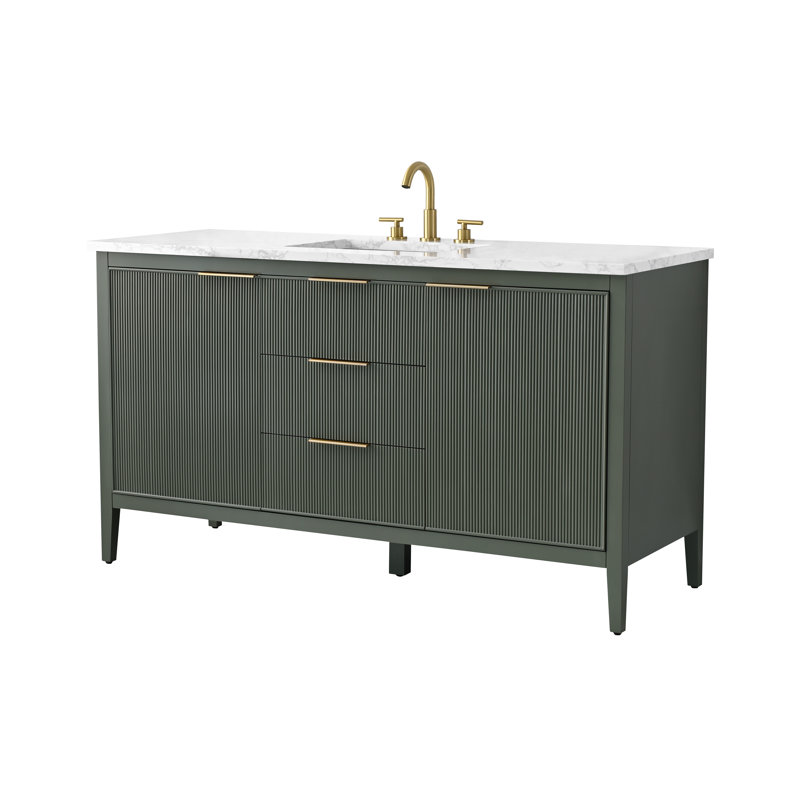 Bilroy 60" Single Vanity, Vintage Green/Brushed Bronze